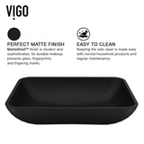Sottile MatteShell Matte Black Bathroom Sink/Basin Set with Cass Wall Mount Faucet and Glass Rectangular Vessel I4N1 - product image 6