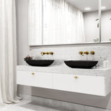 Sottile MatteShell Matte Black Bathroom Sink/Basin Set with Cass Wall Mount Faucet and Glass Rectangular Vessel I4N1 - product image 8
