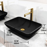 Sottile MatteShell Matte Black Bathroom Sink/Basin Set with Sterling Faucet and Glass Rectangular Vessel T4D1 - product image 8