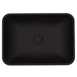 Sottile MatteShell Rectangular Vessel Bathroom Sink/Basin with Deep Bowl, Black V3Y2 - product image 1