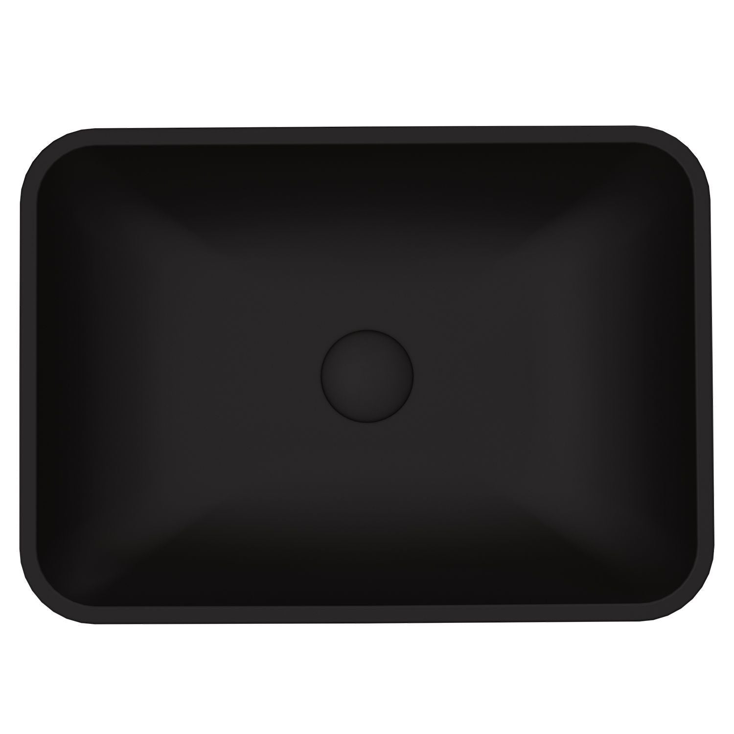 Sottile MatteShell Rectangular Vessel Bathroom Sink/Basin with Deep Bowl, Black M7Q4 - product image 1
