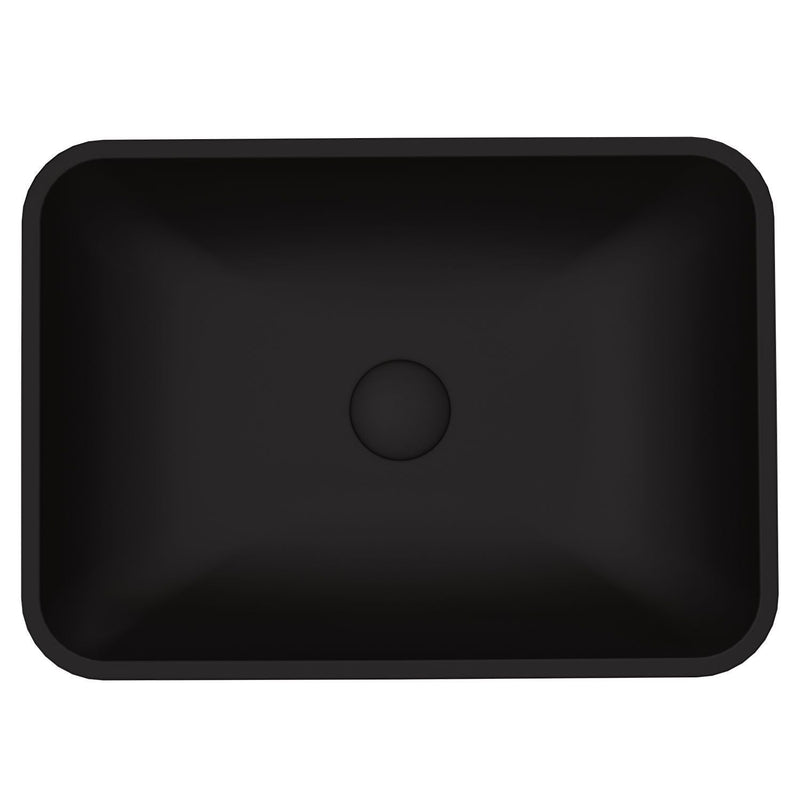 Sottile MatteShell Rectangular Vessel Bathroom Sink/Basin with Deep Bowl, Black M7Q4