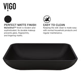 Sottile MatteShell Rectangular Vessel Bathroom Sink/Basin with Deep Bowl, Black V3Y2 - product image 5