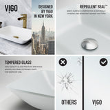 Sottile MatteShell White Bathroom Sink/Basin Set with Amada Faucet and Glass Rectangular Vessel L4U8 - product image 3