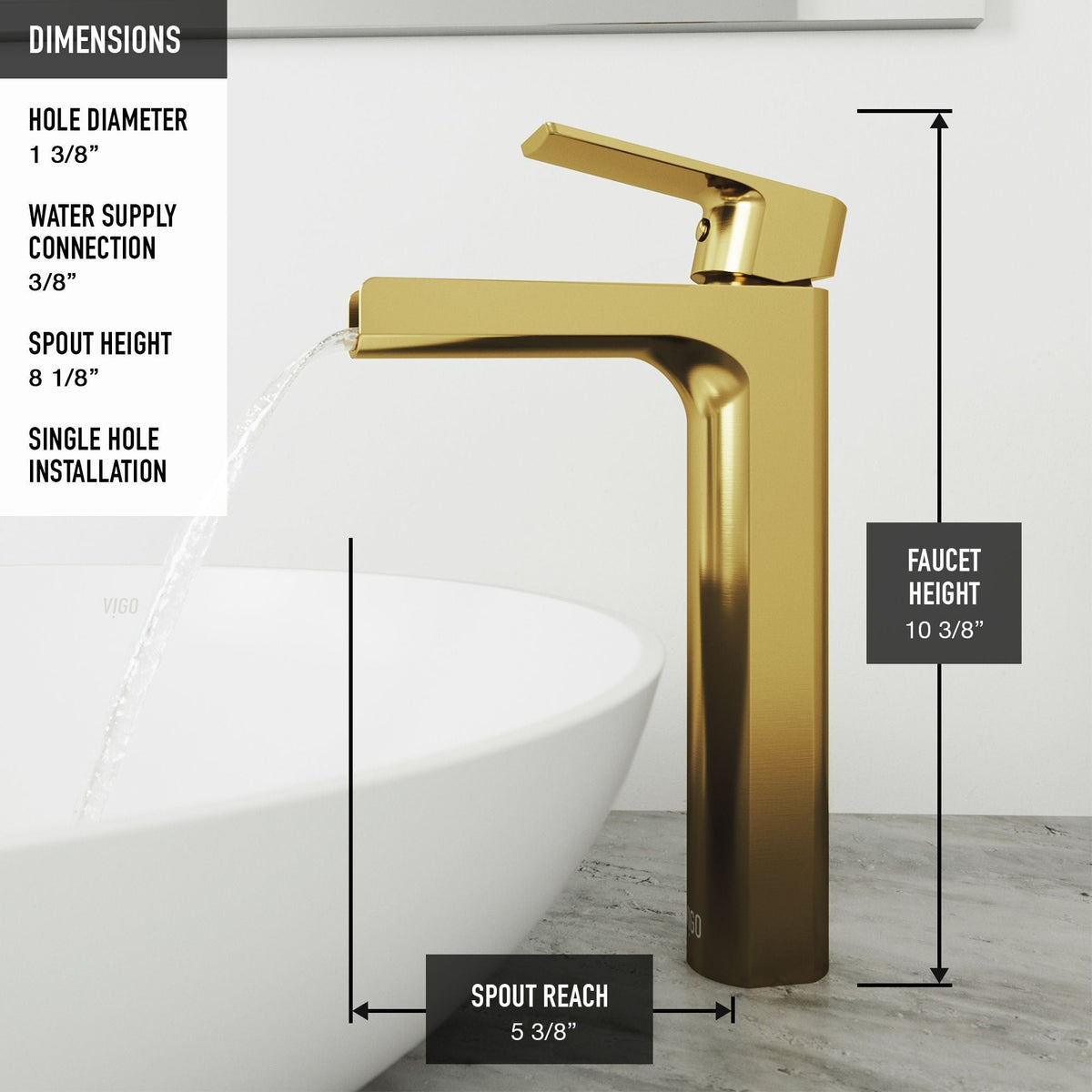 Sottile MatteShell White Bathroom Sink/Basin Set with Amada Faucet and Glass Rectangular Vessel L4U8 - product image 6
