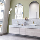 Sottile MatteShell White Bathroom Sink/Basin Set with Amada Faucet and Glass Rectangular Vessel L4U8 - product image 8