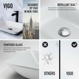 Sottile MatteShell White Bathroom Sink/Basin Set with Niko Faucet and Glass Rectangular Vessel H9D4 - product image 3
