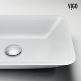 Sottile MatteShell White Bathroom Sink/Basin Set with Niko Faucet and Glass Rectangular Vessel H9D4 - product image 7