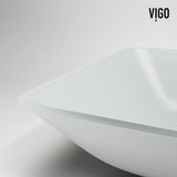 Sottile MatteShell White Bathroom Sink/Basin Set with Niko Faucet and Glass Rectangular Vessel H9D4 - product image 8