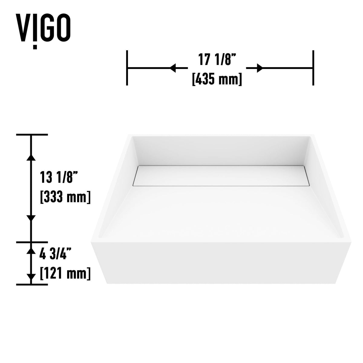 Starr Glass MatteStone White Bathroom Sink/Basin Set with Gotham Faucet and Rectangular Composite Vessel R7W2 - product image 3