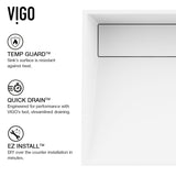 Starr Glass MatteStone White Bathroom Sink/Basin Set with Gotham Faucet and Rectangular Composite Vessel O6N6 - product image 5