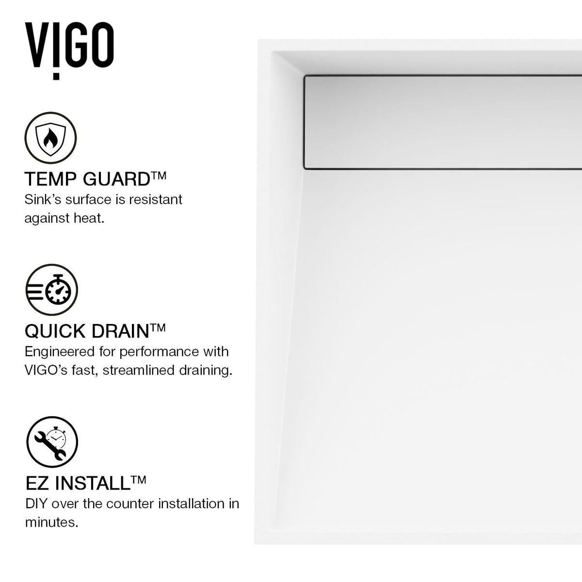 Starr Modern MatteStone 23x15-in Deep White Bathroom Sink/Basin with Rectangular Vessel Y7F7 - product image 4