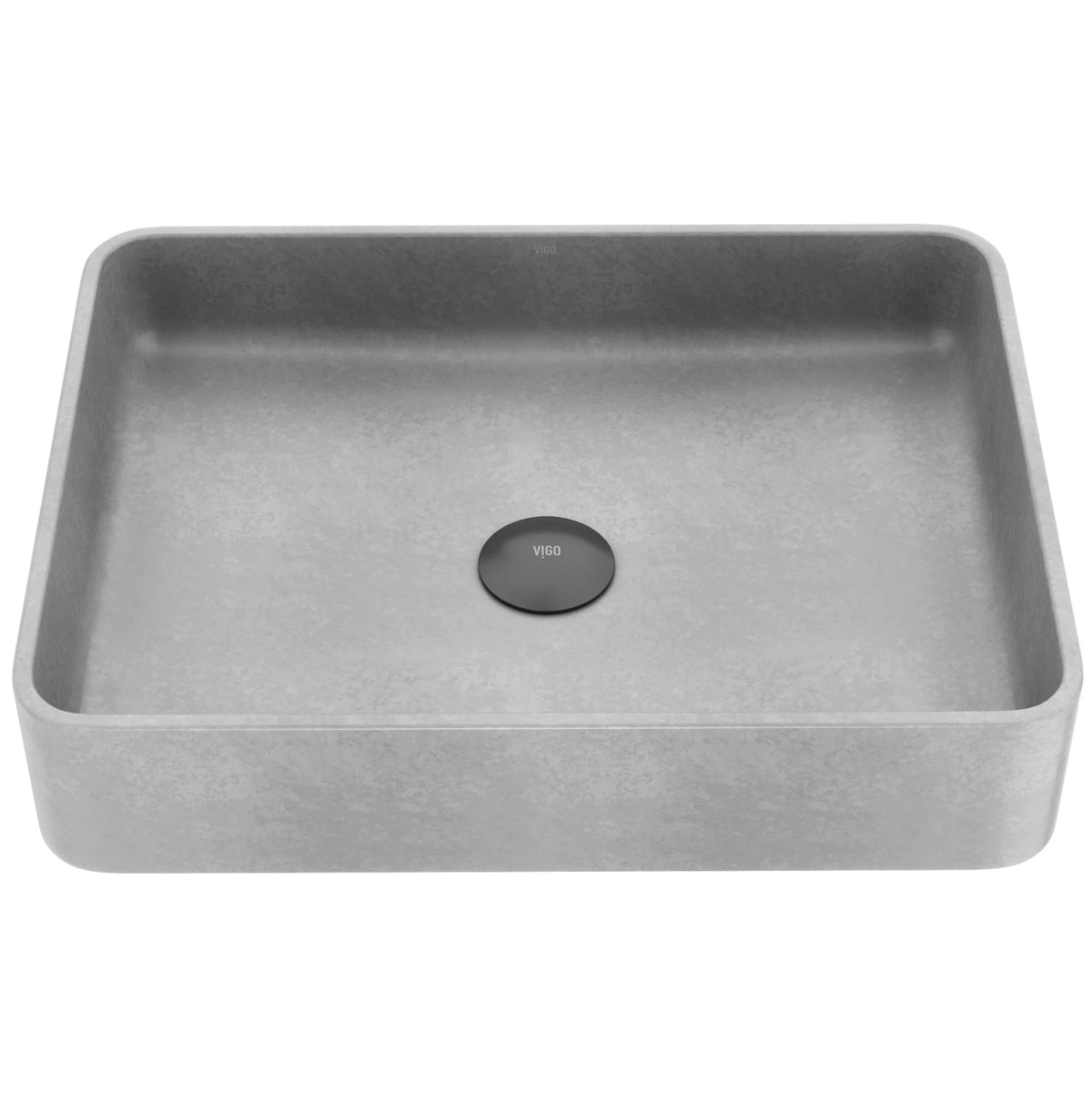 Tarragona Gothic ConcretoStone 19x14-in Deep Grey Bathroom Sink/Basin with Rectangular Vessel Y6P4 - product image 1