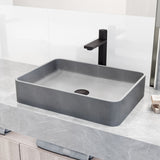 Tarragona Gothic ConcretoStone 19x14-in Deep Grey Bathroom Sink/Basin with Rectangular Vessel Y6P4 - product image 5