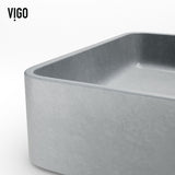 Tarragona Gothic ConcretoStone 19x14-in Deep Grey Bathroom Sink/Basin with Rectangular Vessel Y6P4 - product image 7