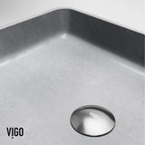 Tarragona Gothic ConcretoStone 19x14-in Deep Grey Bathroom Sink/Basin with Rectangular Vessel Y6P4 - product image 8