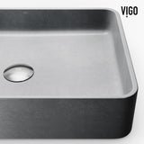 Tarragona Gothic ConcretoStone Grey Bathroom Sink/Basin Set with Dunn Faucet and Rectangular Vessel U3Z2 - product image 5