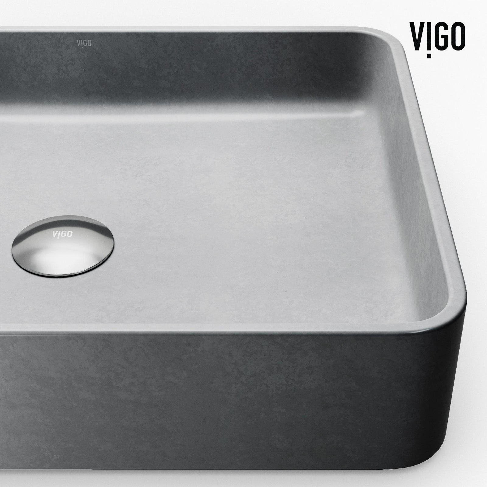 Tarragona Gothic ConcretoStone Grey Bathroom Sink/Basin Set with Dunn Faucet and Rectangular Vessel U3Z2 - product image 5