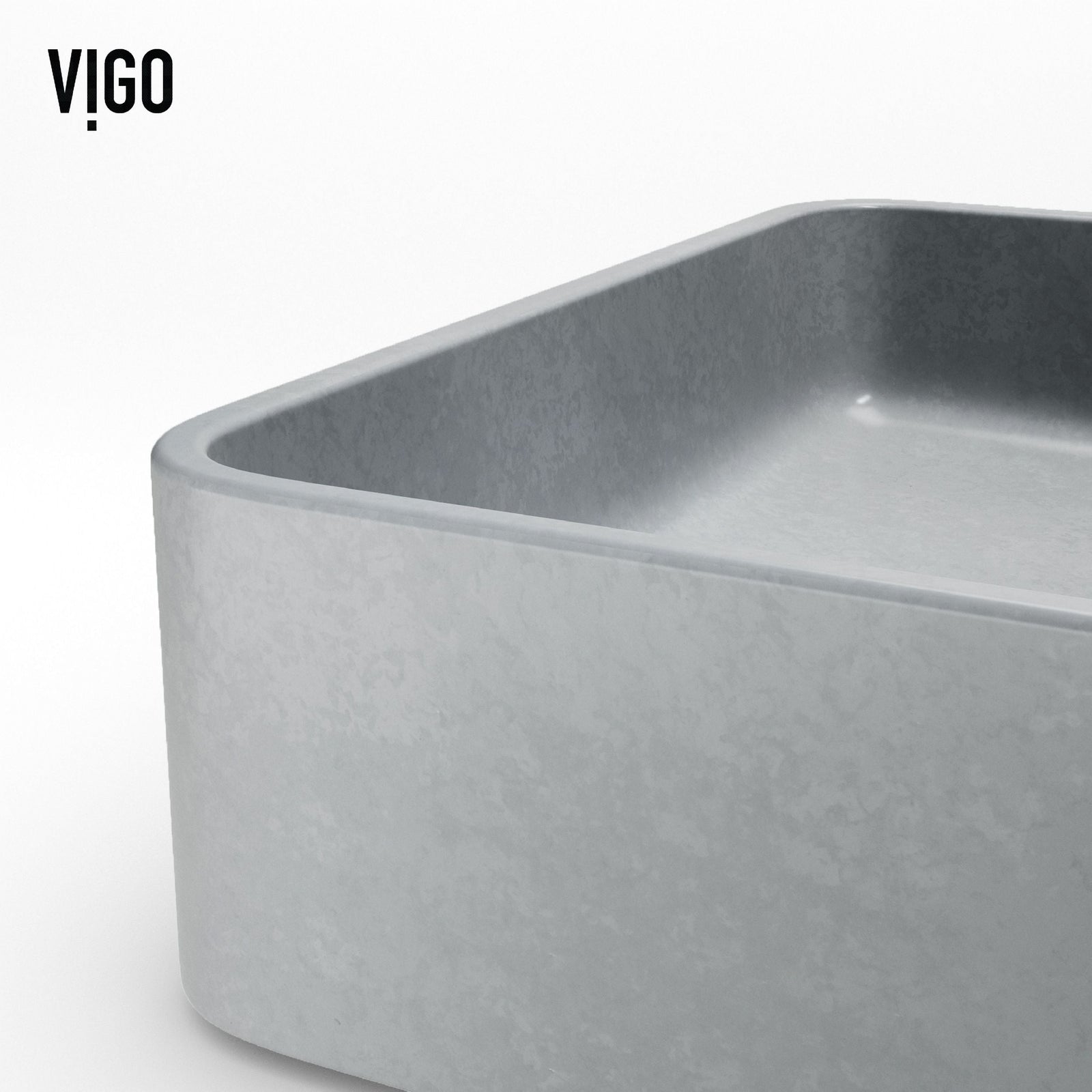 Tarragona Gothic ConcretoStone Grey Bathroom Sink/Basin Set with Dunn Faucet and Rectangular Vessel U3Z2 - product image 8