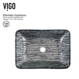 Titanium Glass Slate Grey Bathroom Sink/Basin Set with Lexington Faucet and Rectangular Vessel H2S4 - product image 3