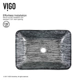 Titanium Glass Slate Grey Bathroom Sink/Basin Set with Niko Faucet and Rectangular Vessel T9P1 - product image 2
