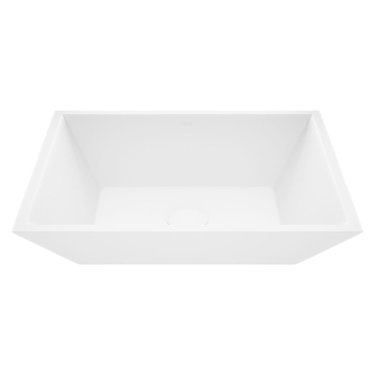 Vinca Matte Stone Vessel Bathroom Sink/Basin with Deep Bowl, White D0R2 - product image 1