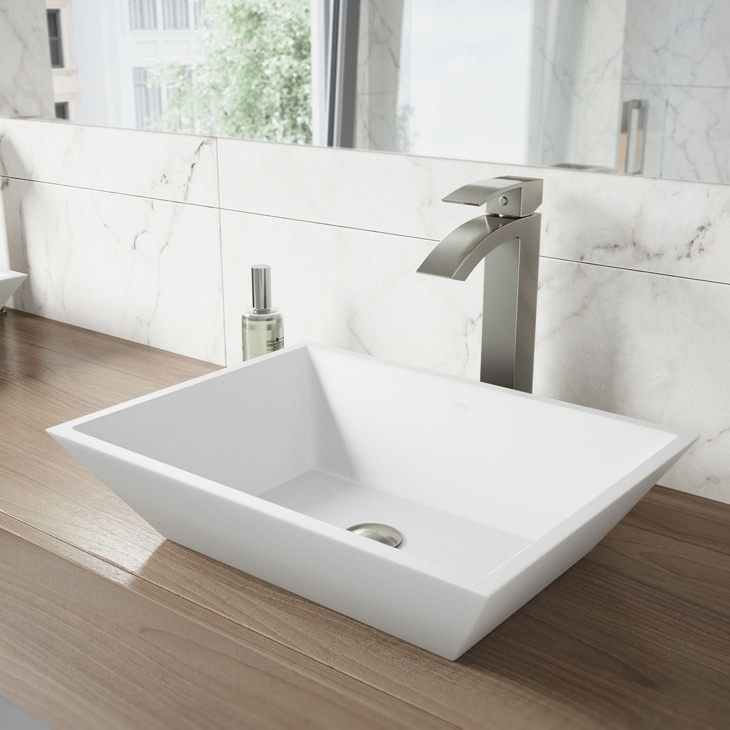 Vinca Matte Stone Vessel Bathroom Sink/Basin with Deep Bowl, White D0R2 - product image 6