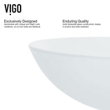 White Frost White Bathroom Sink/Basin Set with Linus Faucet and Round Glass Vessel Q7E8 - product image 7