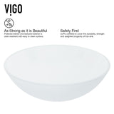White Frost White Bathroom Sink/Basin Set with Linus Faucet and Round Glass Vessel Q7E8 - product image 8