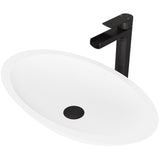 Wisteria MatteStone White Bathroom Sink/Basin Set with Amada Faucet and Oval Composite Vessel V6J3 - product image 1