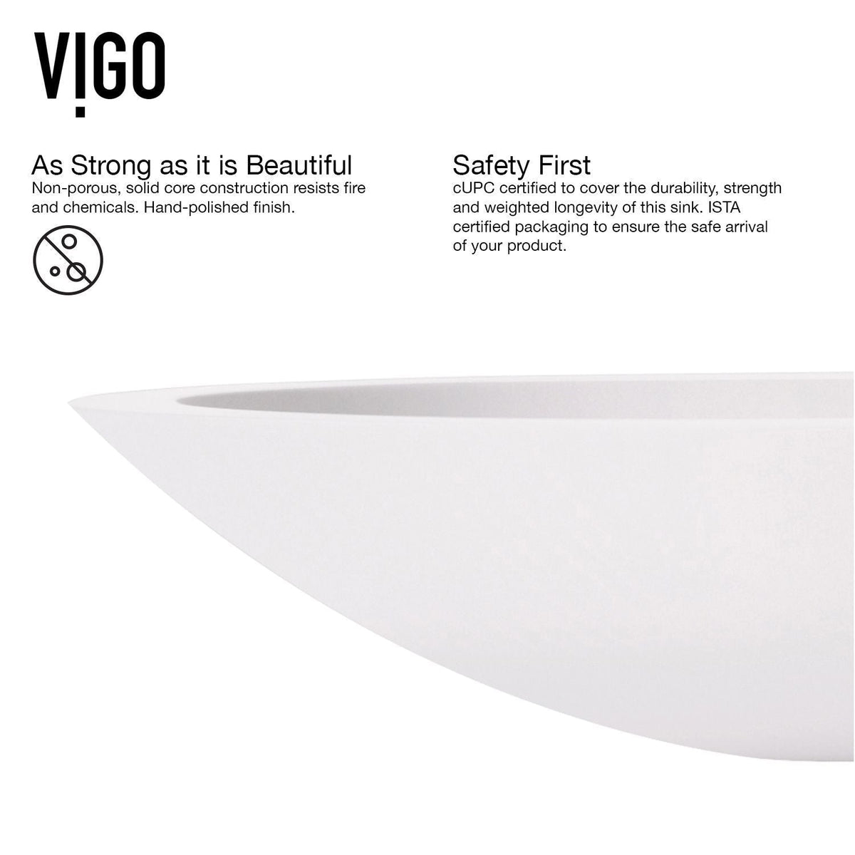 Wisteria MatteStone White Bathroom Sink/Basin Set with Apollo Faucet and Oval Composite Vessel V9E9 - product image 5