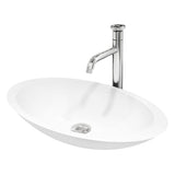 Wisteria MatteStone White Bathroom Sink/Basin Set with Cass Faucet and Oval Composite Vessel A5J9 - product image 1