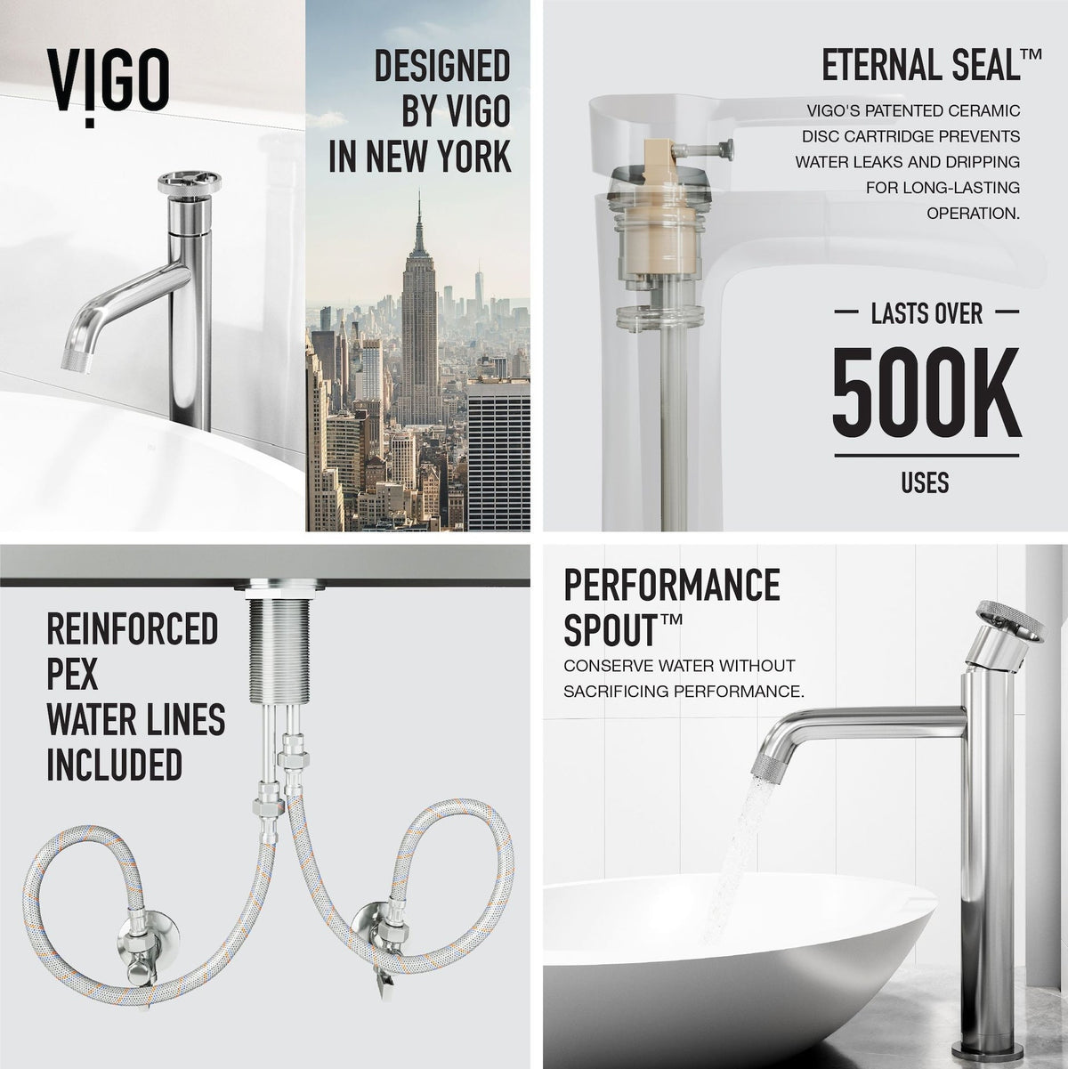 Wisteria MatteStone White Bathroom Sink/Basin Set with Cass Faucet and Oval Composite Vessel E8A4 - product image 3