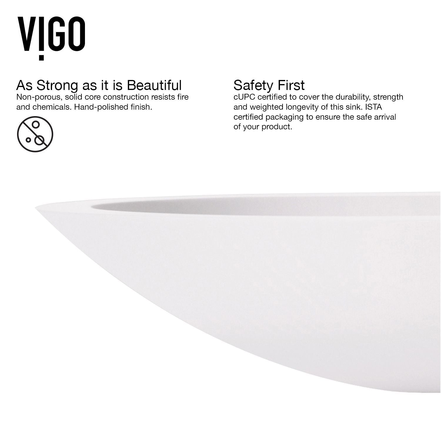 Wisteria MatteStone White Bathroom Sink/Basin Set with Cass Faucet and Oval Composite Vessel E8A4 - product image 7