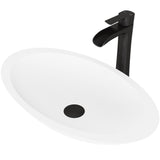 Wisteria MatteStone White Bathroom Sink/Basin Set with Niko Faucet and Oval Composite Vessel D6C1 - product image 1