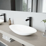 Wisteria MatteStone White Bathroom Sink/Basin Set with Niko Faucet and Oval Composite Vessel D6C1 - product image 3