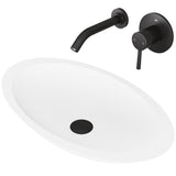Wisteria White Bathroom Sink Set with Matte Black Olus Faucet M6K2 - product image 1