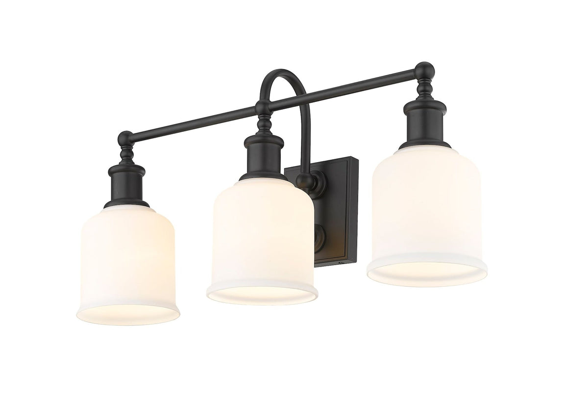 Bryant 3-Light Vanity Light, Black with Opal Shade U7R8 - product image 4