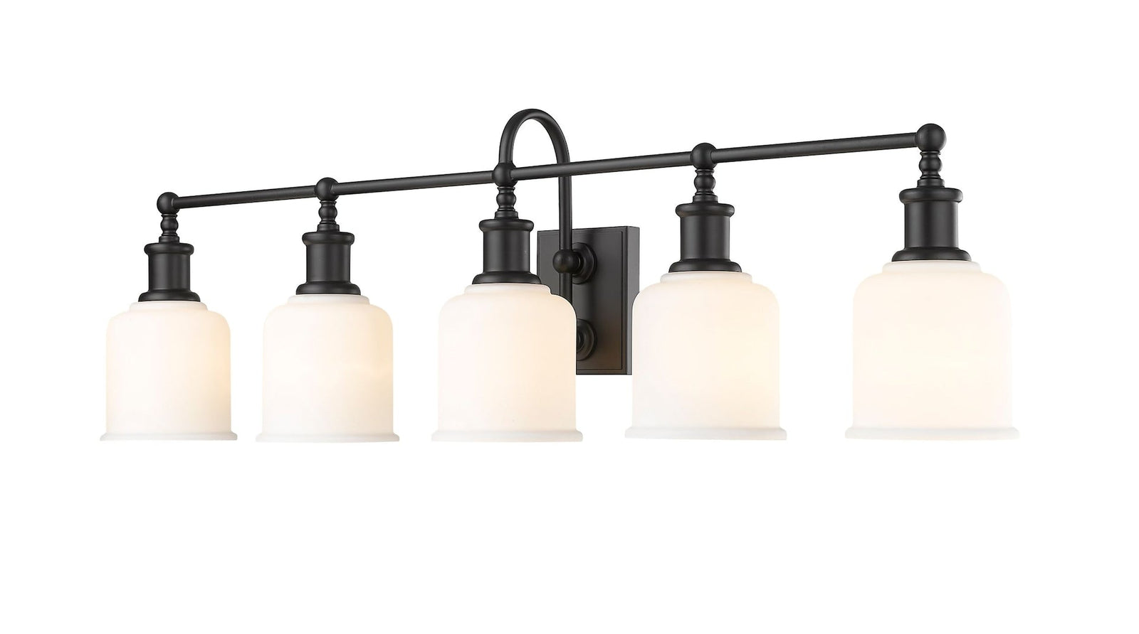 Bryant 5-Light Vanity Light, Black with Opal Shade Z1E4 - product image 1