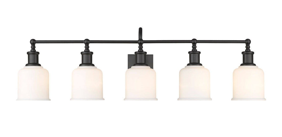 Bryant 5-Light Vanity Light, Black with Opal Shade Z1E4 - product image 2
