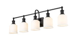 Bryant 5-Light Vanity Light, Black with Opal Shade Z1E4 - product image 3
