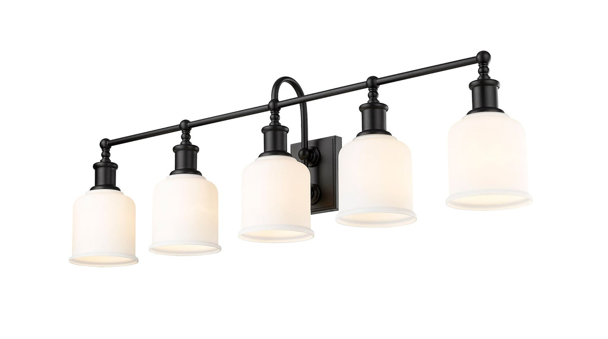 Bryant 5-Light Vanity Light, Black with Opal Shade Z1E4 - product image 3