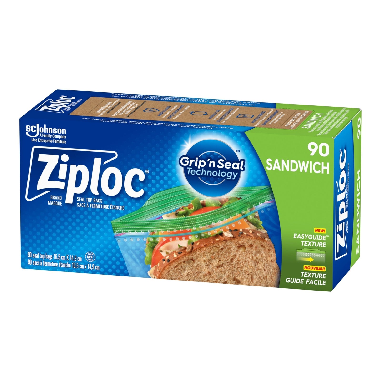 Grip'n Seal Plastic Sandwich Bags, 750-mL, 90-pk E1R6 - product image 1
